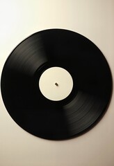 Black blank retro vinyl record design element