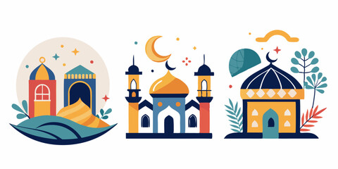 Middle eastern architectural elements for cultural design