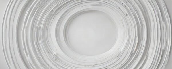 Fototapeta premium Modern abstract pattern in white with a circular focal point, clean background, geometric shapes