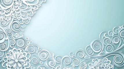 Fototapeta premium Elegant Paper Cut Floral Design Background