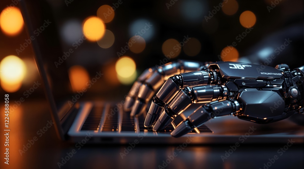Poster robot hand at the keyboard: ai replacing human interaction in the digital age