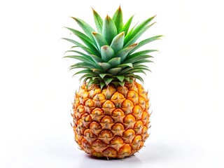 Fototapeta premium Fresh Pineapple on White Background - High Resolution Fruit Image