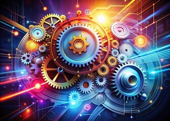 Futuristic Automation Gears & Circuits