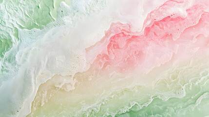 Obraz premium Colorful abstract waves showcase a blend of soft pink, green, and white hues in fluid movement and texture