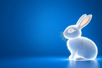 Glowing Easter Bunny Silhouette - Ideal for Holiday Greetings and Easter Promotions