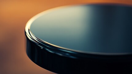 Polished Dark Tabletop Edge Close Up View