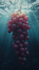 Fototapeta premium Floating grapes transforming into crystal orbs in 3d animation