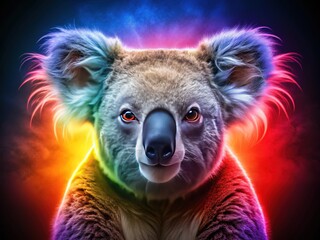 Obraz premium Koala Silhouette, Vivid Colors, Artistic Nature Photography
