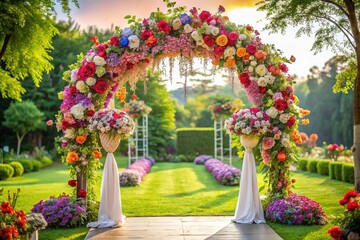 Luxurious Garden Wedding Arch,  Dreamy Ceremony