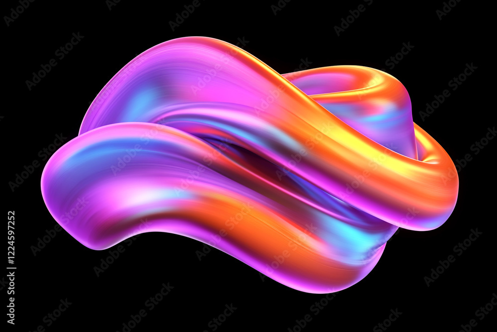 Poster abstract neon colored light trails intertwining - ideal for graphic design projects and website back