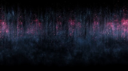 Naklejka premium Dark Abstract Background with Pink and Blue Glittering Particles
