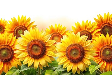 Fototapeta premium Sunflowers Border - Colorful Floral Design