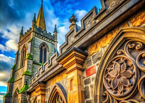 Derry Cathedral Macro Photography: Intricate Stonework & Architectural Details