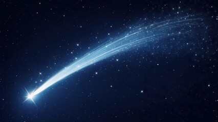Bright comet streaks across the night sky creating a stunning celestial display