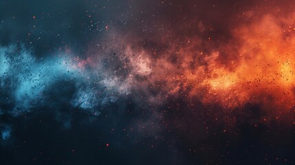 Vibrant rainbow light leaks with dust texture on black background for artistic photo overlays