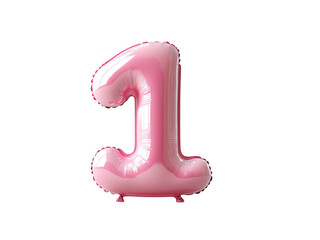 Pink Balloon Number One Decoration for Celebration