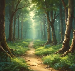 Obraz premium Illustration of green world.