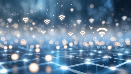 connect wifi abstract blue background