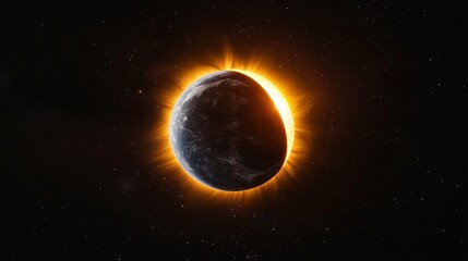 Fototapeta premium Partial Solar Eclipse of a Distant Planet