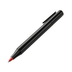 Black Pen with Red Tip on White Background