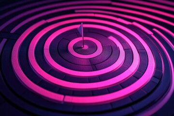 Pink and black circular object