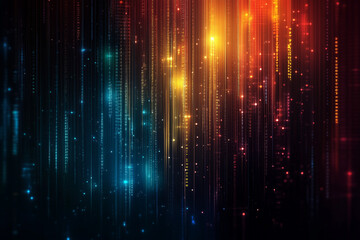 Abstract Glowing Lines Background Digital Art Red Orange Yellow Blue