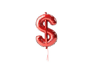Red Balloon in the Shape of a Dollar Sign