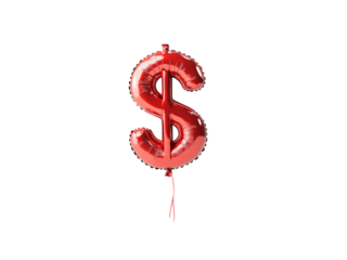 Red Balloon in the Shape of a Dollar Sign