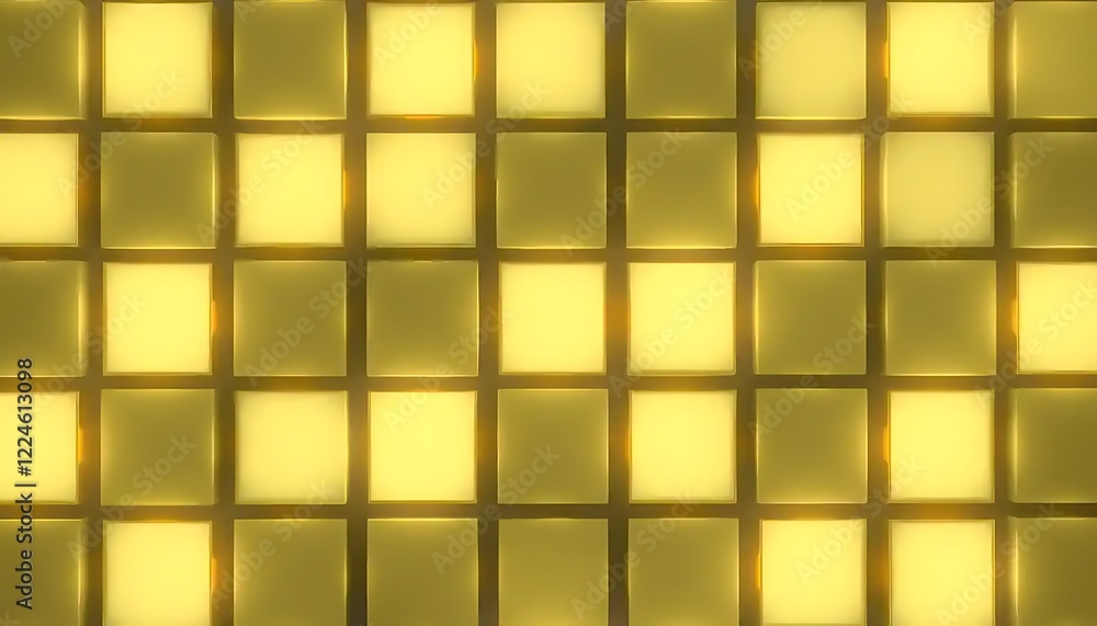 Aufkleber golden square grid illuminated pattern background
