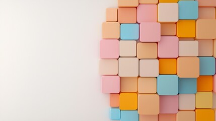 Pastel Colored Square Blocks Abstract Background Texture