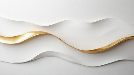 Obraz premium Minimalistic background with a clean white canvas and a subtle golden line running horizontally