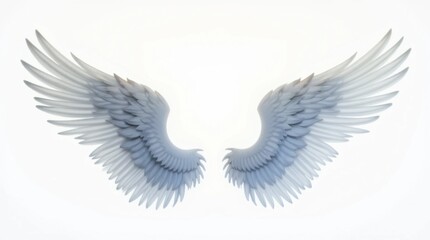 Glowing Silver Wings with a Metallic Sheen