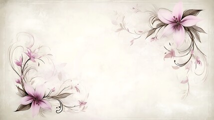 Delicate Pink Lilies Frame Elegant Floral Design