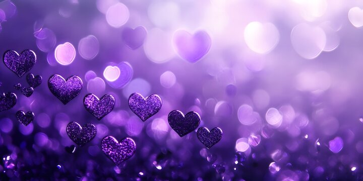 purple hearts background