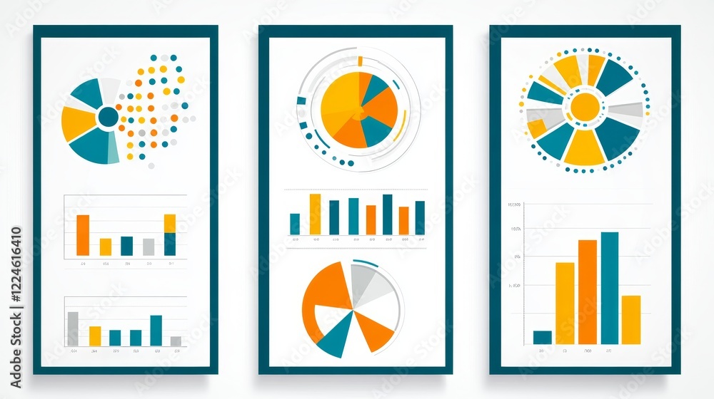 Poster data visualization charts and graphs business report