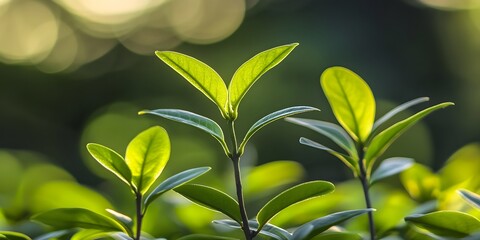 Obraz premium close up of green leaves