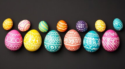 Fototapeta premium Decorated Easter Eggs Festive Spring Arrangement (2)