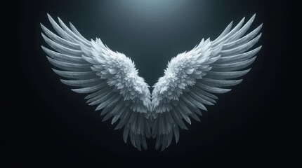 Obraz premium Metallic Silver Wings in Shadow