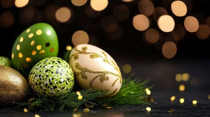 Obraz premium Decorated Easter Eggs Festive Spring Holiday Celebration