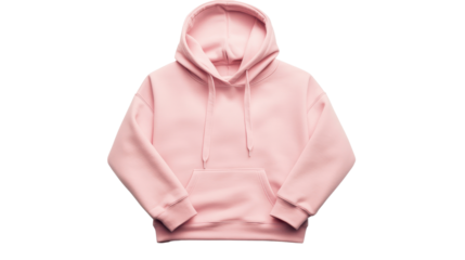 Pink hoodie displayed on a black background showcasing fabric texture and color contrast