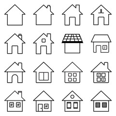 set of houses icons with transparent background 
