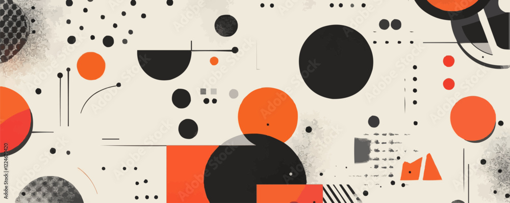 Poster abstract vector design with geometric shapes and patterns.
