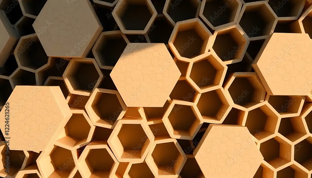 Poster abstract hexagonal honeycomb structure pattern