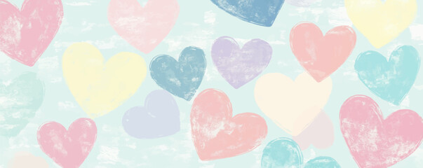 Pastel heart pattern vector background with subtle textured design.