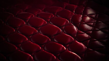 Fototapeta premium Deep Red Quilted Leather Texture Background Image