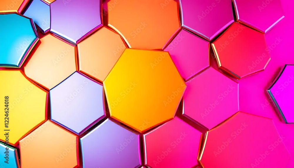 Poster abstract colorful hexagon pattern background design