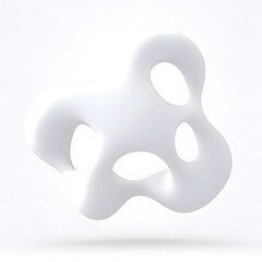 Fototapeta premium White Organic metaball shape 3d illustration isolated on white background