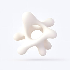 Obraz premium White Organic metaball shape 3d illustration isolated on white background