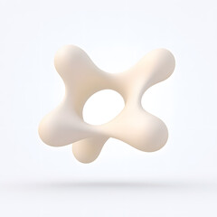 Obraz premium White Organic metaball shape 3d illustration isolated on white background