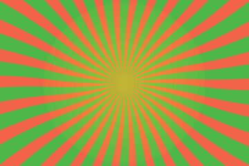Obraz premium Vibrant Green and Coral Sunburst Background Design